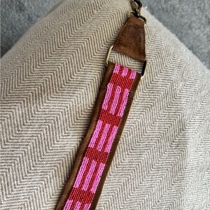 Pink and Red Beaded Strap